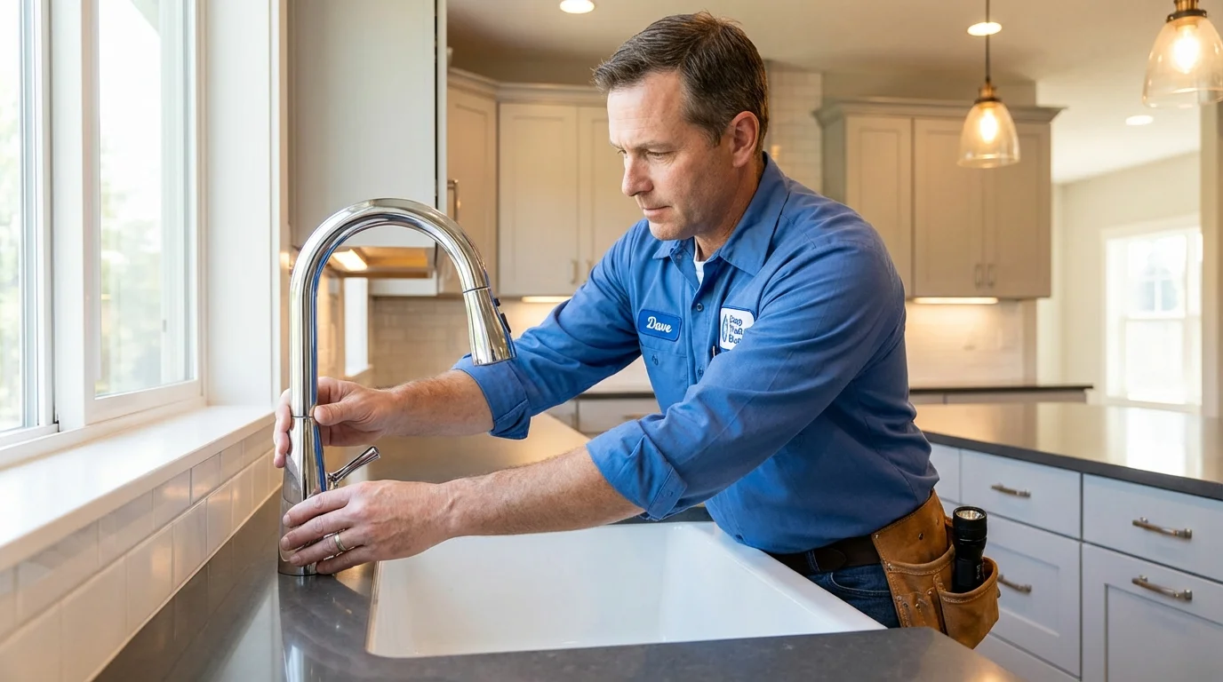 Kitchen faucet installation by Johns Plumbing LLC in Carteret